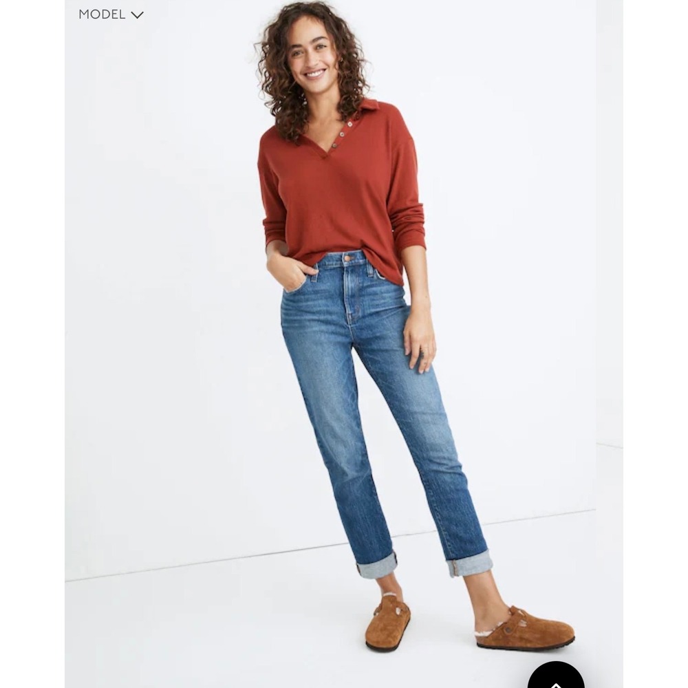 Madewell High-Rise Slim Boyjean Size 30T Blue Cotton Stretch Denim Jeans